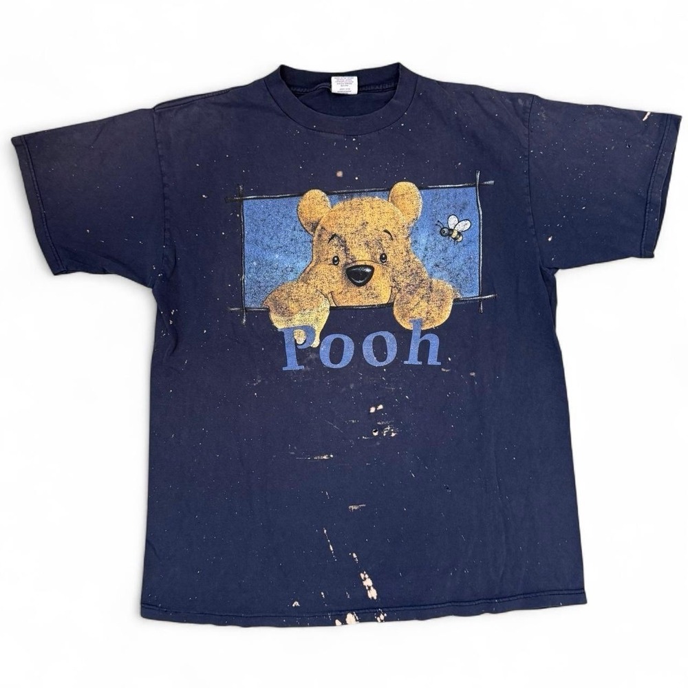 Vintage Winnie The Pooh Distressed Faded Navy Blue Tee Men's Size XL 90s Y2K VTG